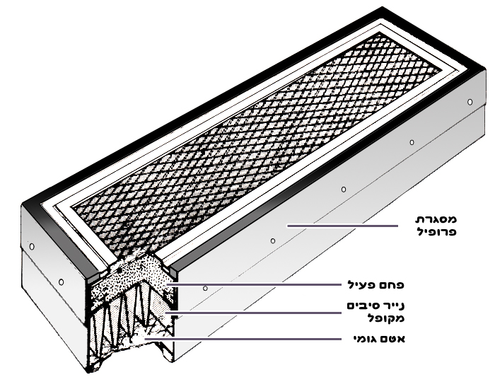 מסנן פחם פעיל משולב הגנה מאבק מתוצרת רסטים - תמונת חתך